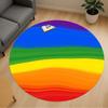 1pc Rainbow Circle Round Chair Mat Area Rug - Non-Slip, Floor Mat for Office, Bedroom, and Indoor Decor -1002128