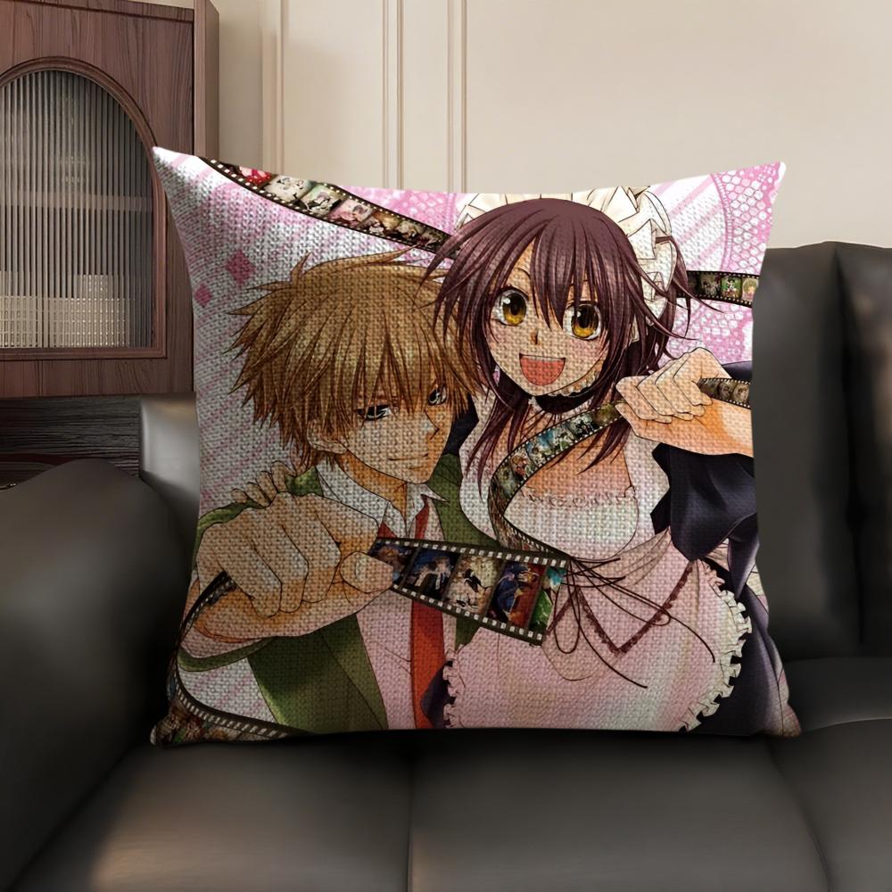 Loving Anime MMaid Sama Cushion Cover Natural Linen Organic Fabric DoubleSided Printing Sofa Home Decor Breathable