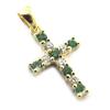 Les Trésors De Lily [N4056] - Gold Plated 'Cross' Emerald White Golden Pendant