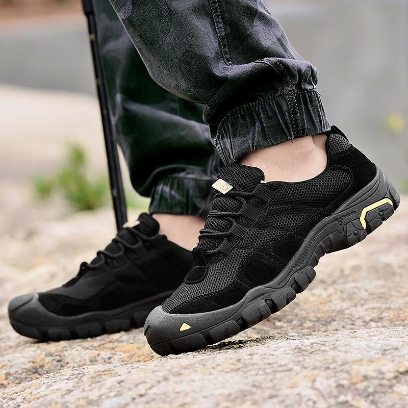 Neue Herren Freizeitschuhe Echtes Leder Outdoor Herrenschuhe Atmungsaktive Mesh Sneaker Rutschfest Bequeme Wanderschuhe Größe 38-46