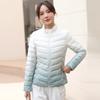 Light and gradual change down jacket women's short new fashion duck down versatile slim stand-up collar jacket