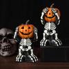 Halloween Resin Pumpkin Desktop Decoration, Halloween Jack-O-Lantern Sculpture Statue Desktop Decoration Desktop Collection Statue