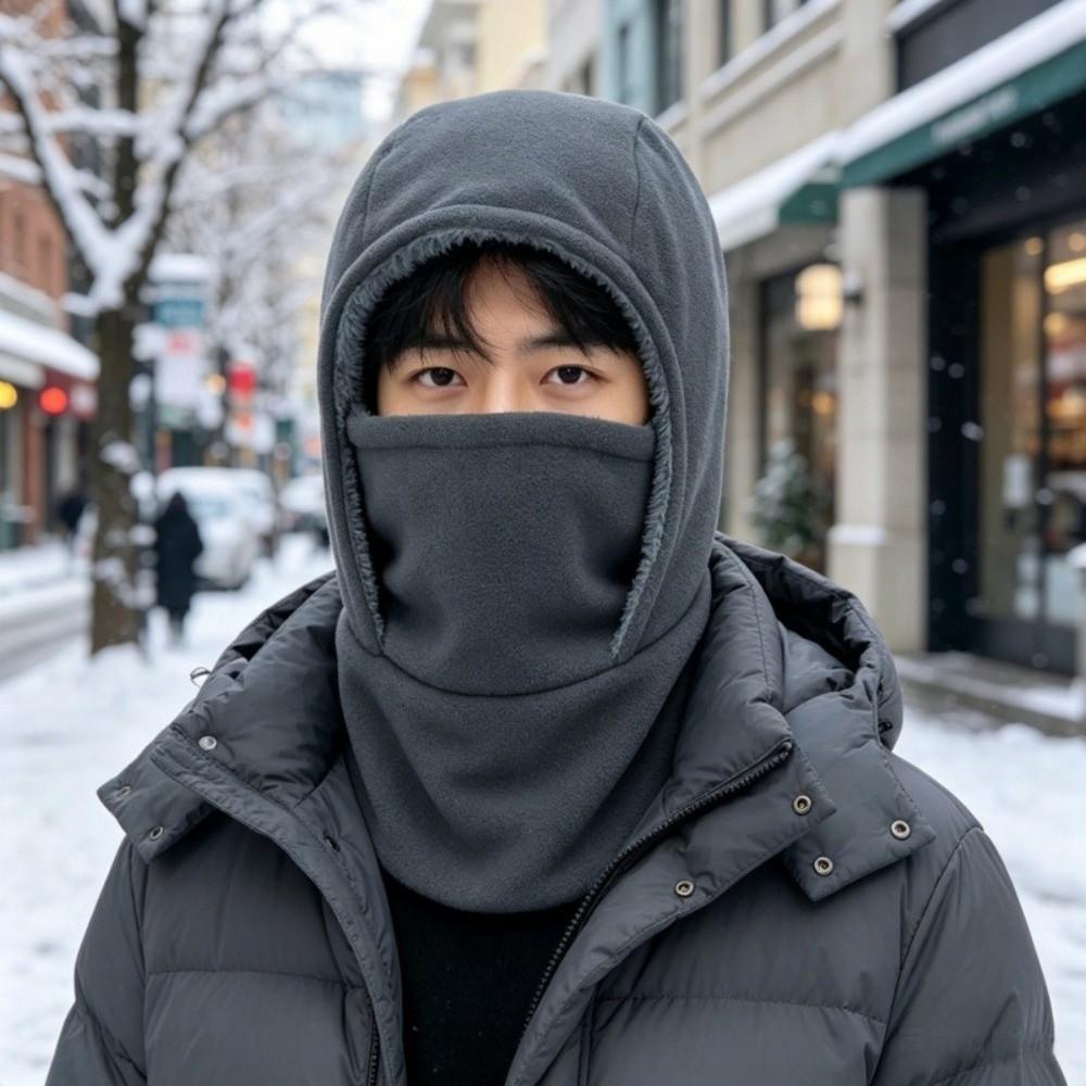 Solid Color Balaclava Cycling Cap Fleece Ski Windproof Cap Warm Hood Hat Outdoor Sports