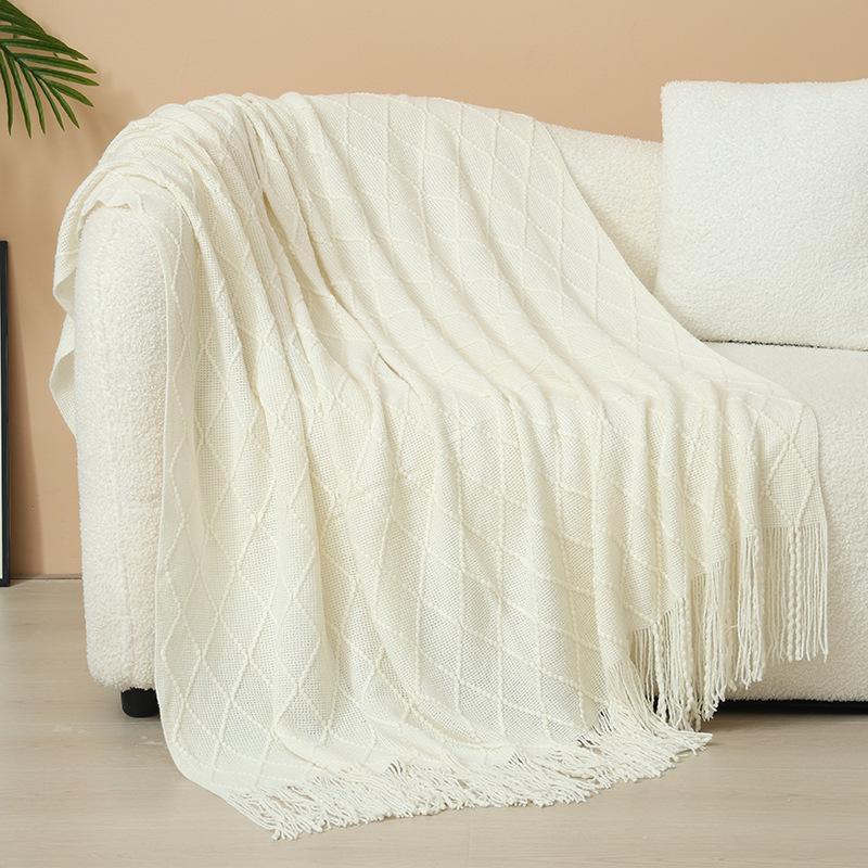 

Hotel Homestay Bed-end Towel Decorative Home Living Room Carpet Knitted Blanket Nordic Minimalist Sofa Cover Soft Nap Blanket 127x180cm 1pcs
