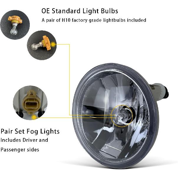 2Pcs Fog Lights Compatible With 2007-2014 Chevy Suburban/Tahoe/Avalanche/Camaro/Yukon/Yukon XL, 2015-2016 Colorado, 2015-2017 Silverado/GMC