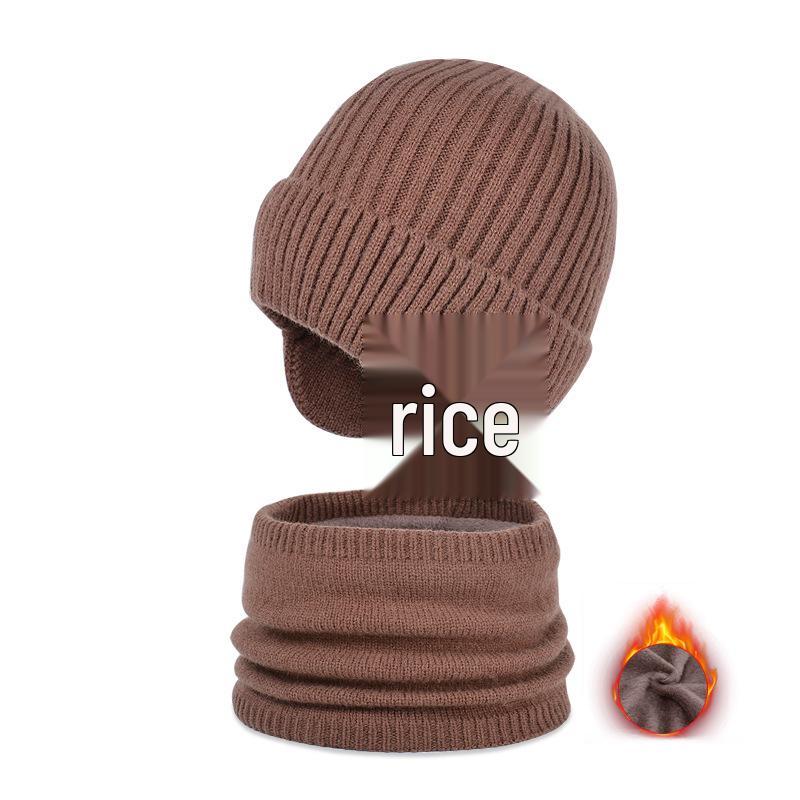 2153 Kids' Winter Hat & Fleece Scarf Set - Knitted Woolen, Warm Ear Protection, Pullover Design