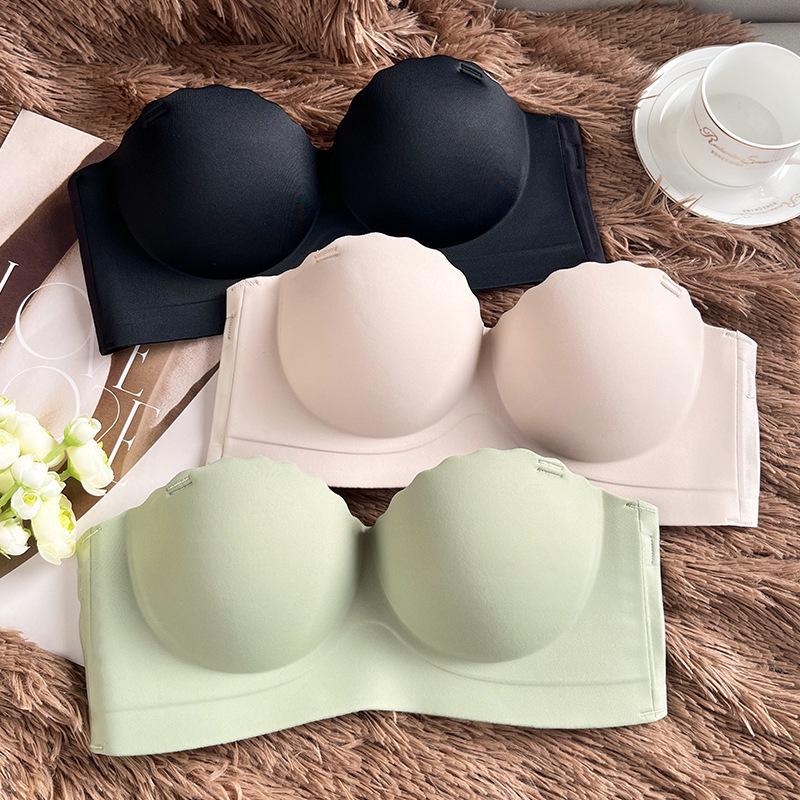 Non-Slip Strapless Push-Up Seamless Lingerie Set for Small Busts
