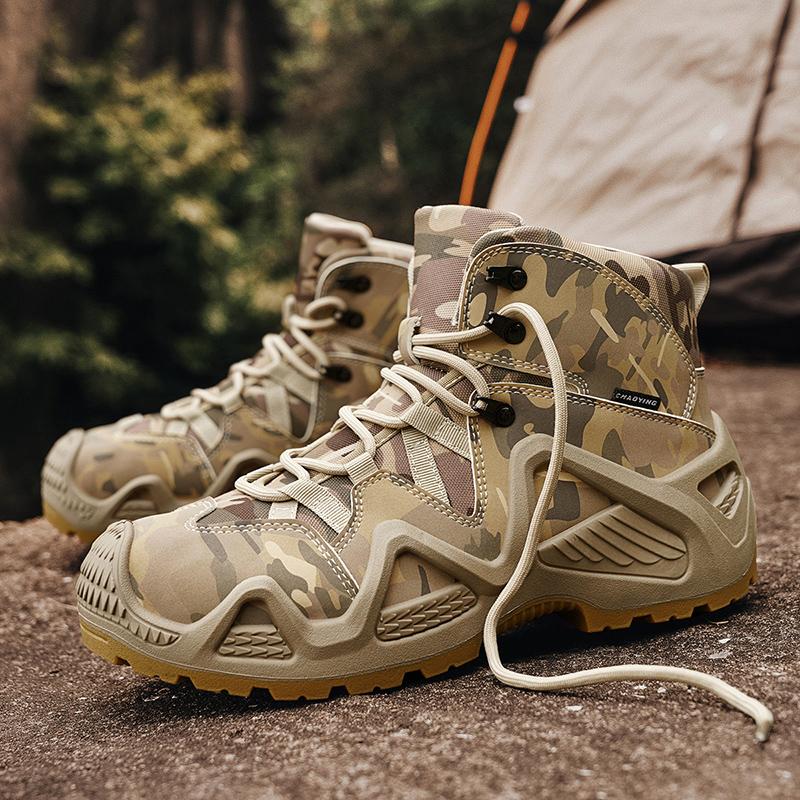 PARZIVAL Men Boots Camouflage Outdoor Boots Autumn Winter Tactical Hiking Boots Professional Mountaineering Boots Trecking Shoe