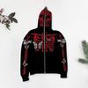 Unisex halloweenská mikina s kapucí drahokamu Ghost vzor kostry zapínání na zip Kapsy s kapucí dlouhé rukávy party cosplay kostým podzim zimní bunda