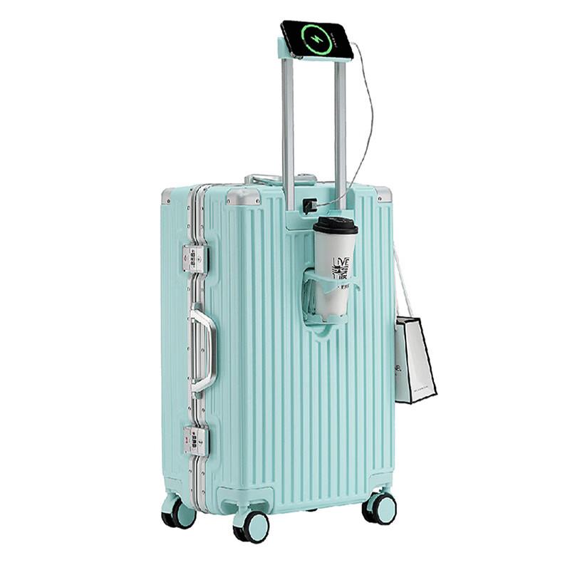 OEING Multi-functional Aluminum Frame Spinner Luggage 28 inch