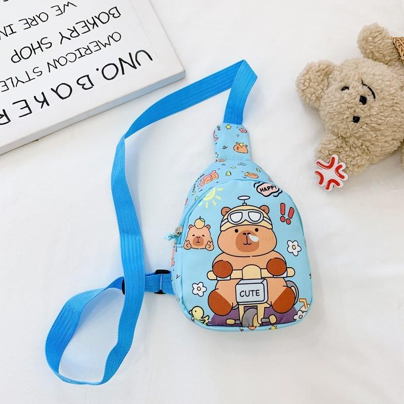 Capybara Print Cartoon Kids Single Shoulder Crossbody Chest Bag Fashion Gift