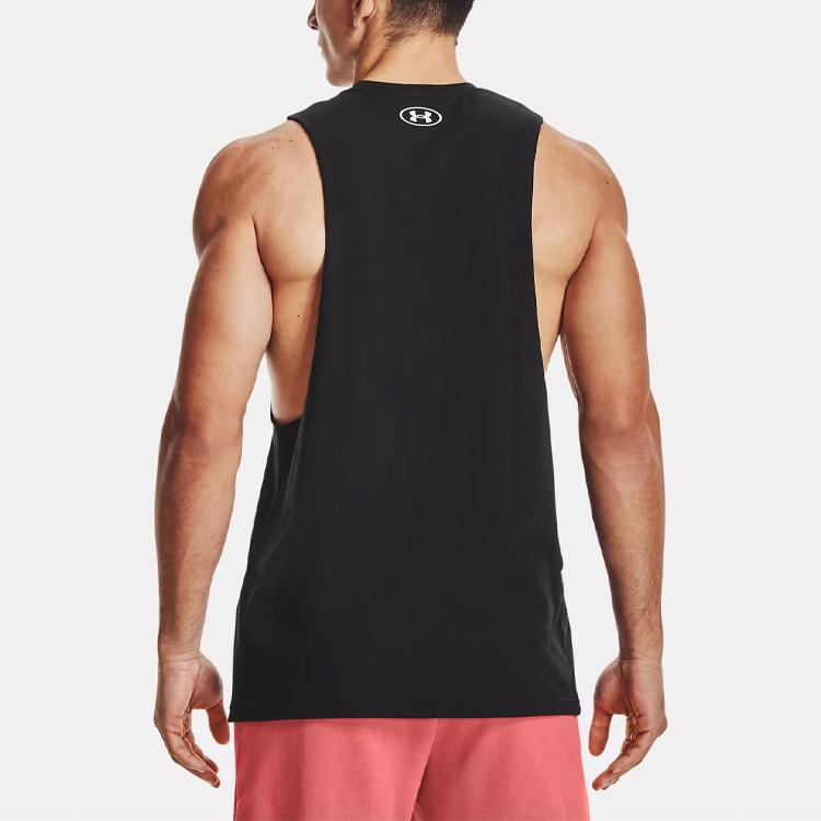 Under Armour Pánské volné prodyšné tréninkové tílko s velkým potiskem loga Černé 1365205-001