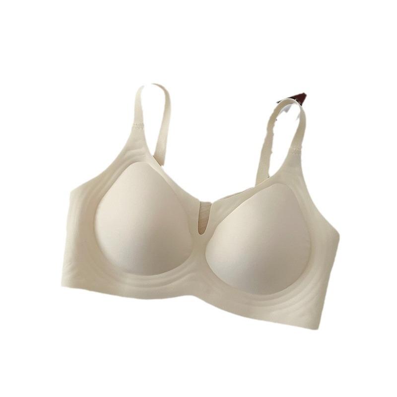 Milk leather comic breasts, seamless underwear, women's big breasts show small breasts, gather and close secondary breasts,anti-hanging jelly lift bra
