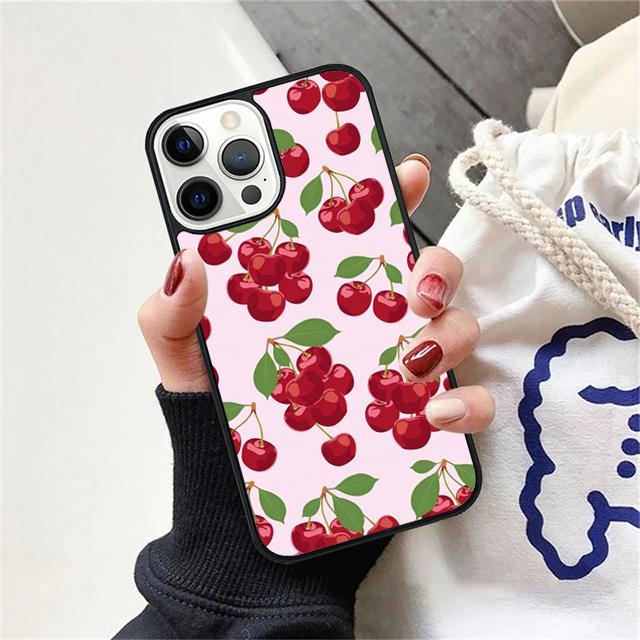 Pink Cherries Cherry Strawberry Cover For iPhone 17 Air 15 16 14 13 12 Pro Max 11 Pro Max Plus Phone Case Coque