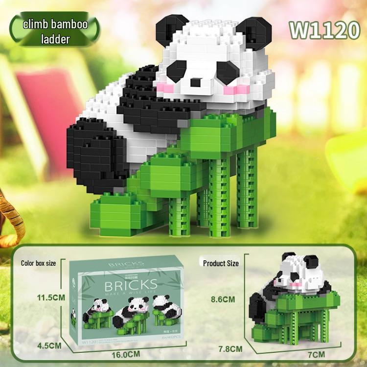 LEGO-kompatibel Panda Kaffebar Mikroklosser: Pedagogisk Byggeklossleke for Barn