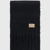 ADAUL Simple patch wool long muffler - black