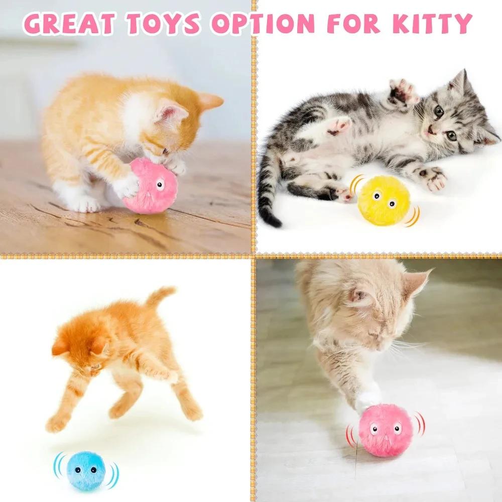Jouets Intelligents pour Chat Balle Interactive Peluche Électrique Cataire Jouet d'Entraînement Chaton Tactile Sonore Produit pour Animaux de Compagnie Balle Jouet Squeaky