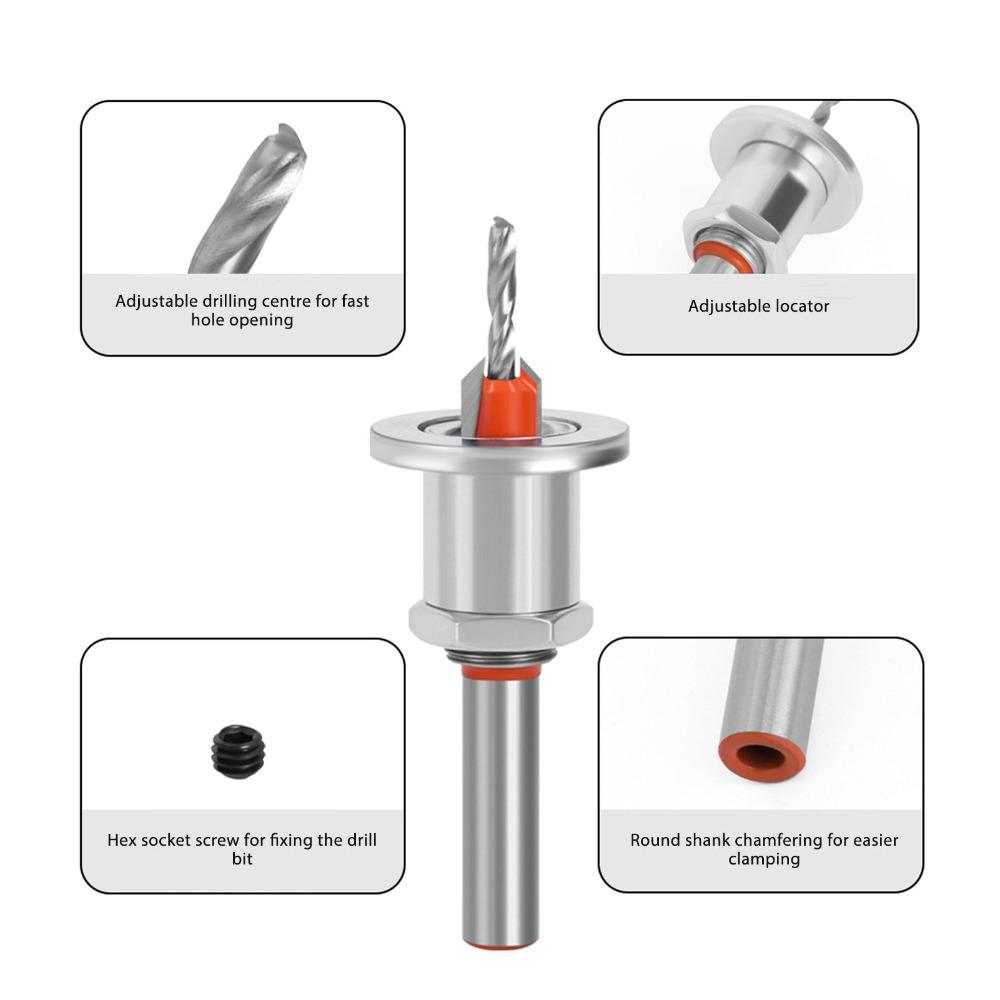 5pcs 90-Degree Angle Tapered Countersink Bit Carbide Tipped Self Tapping Screw Bit Hole Drilling