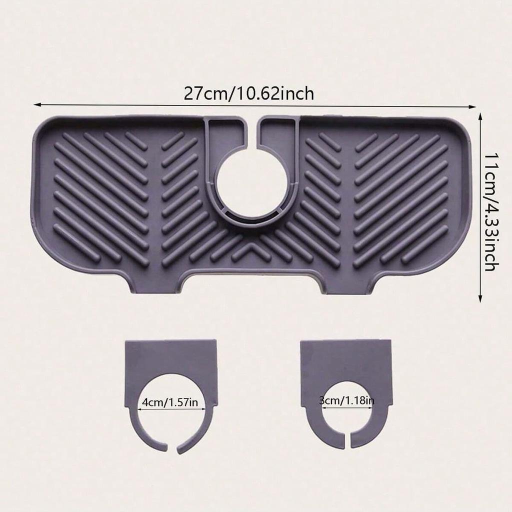 1pc-Kitchen Faucet Splash Pad Silicone Sink Faucet Splash Guard Mat Drain PadCountertop Protector for MultipurposeKitchenGadgets