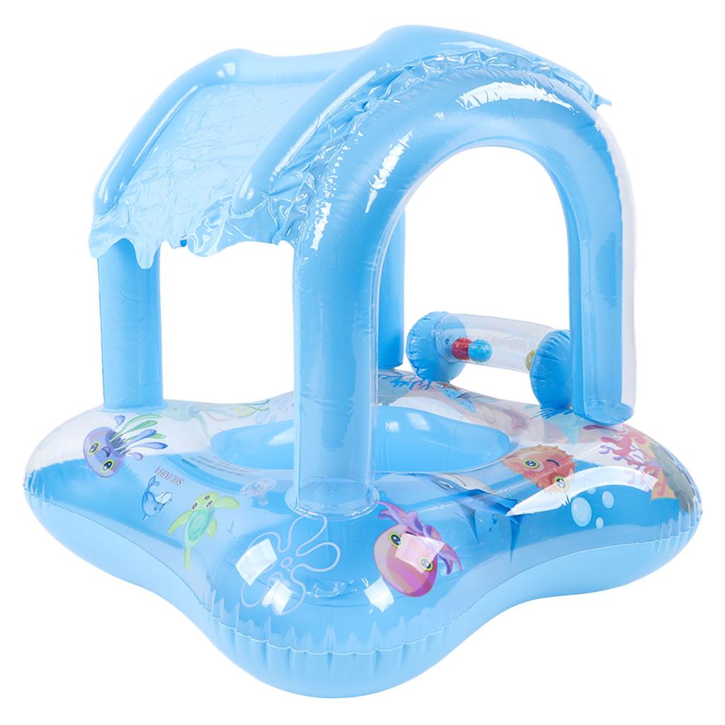 Baby Pool   Sunshade Swim   Infants Seat Boat Inflatable Toy with Awning Handle Small