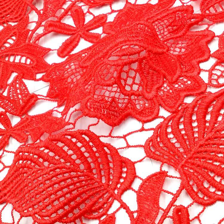 Water Soluble Lace, Embroidered Cloth, Leaf Pattern, Three-Dimensional, Hollow, Polyester Silk, Full Width, Embroidered Fabric
