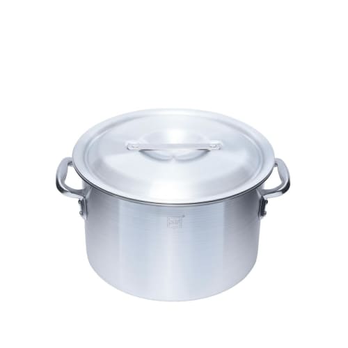 Thunder Group Aluminum Half-Cylinder Pot, Gas-Only, 27cm, 10L Capacity, with Measuring Plates and Lid, Commercial-Grade, ALHZND027