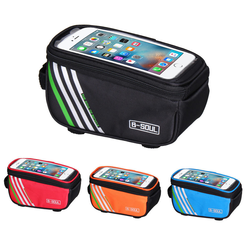 Rainproof Bicycle Bag Frame Front Top Tube Cycling Bag Reflective 6.5in Phone Case Touchscreen Bag MTB Bike Accessories