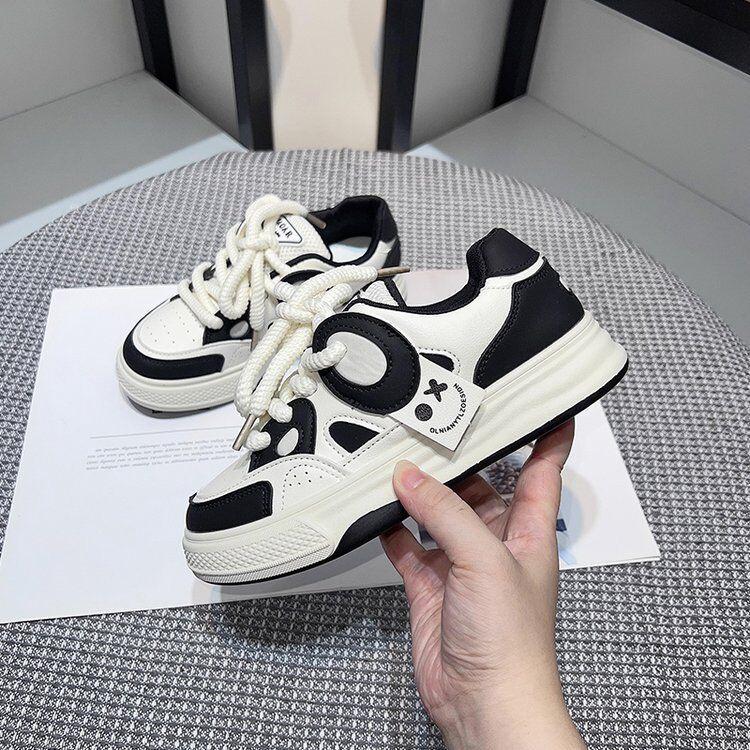 Spring and Autumn Internet Celebrity Thick-soled White Shoes Women's Fashion Trend Lightweight and Versatile Women's Casual Shoes with Niche Texture