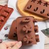 Shaping Giftbox Star Bell Xmas Chocolate Mold Gingerbread Man Baking Trays Christmas Candy Mould