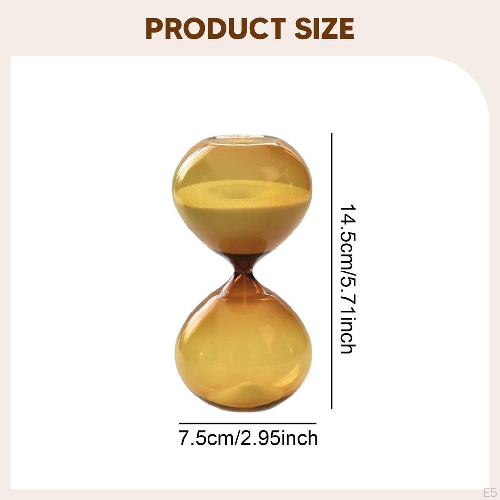 Hourglass Timer Amber Color Collectible Trendy Sandglass Decorative for Early Education Center