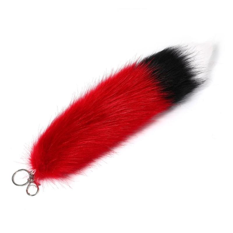 New Fashion Wolf Tail Fur Keychains Unisex Pendant Car Keyring Holder Key Chains Charm Bag Accessories Gifts