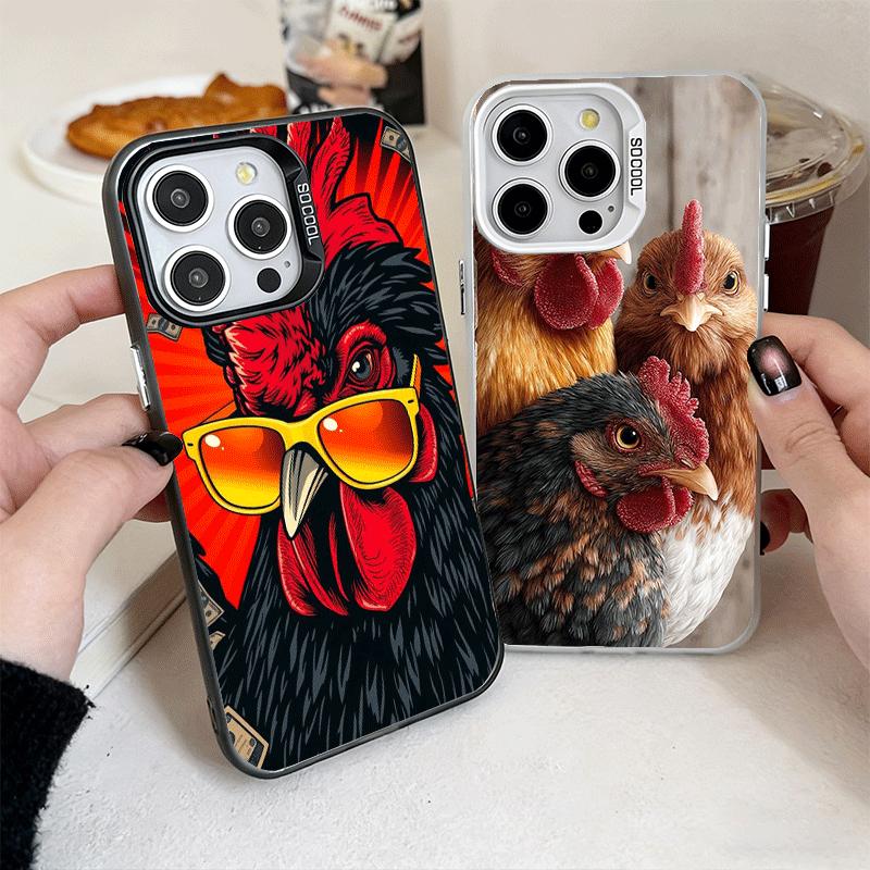 Chicken Hen Rooster Soft Phone Case for iPhone 15 16 17 Pro Max 17Air 16E 14 Plus 13 12 Mini Shockproof Cover Back Shell