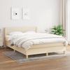 3130118 vidaXL Divan Bed with Mattress Cream 140x200 Cm Fabric