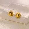 Grotesque Stainless Steel Earring for Women Vintage Gold Color Charm Stud Earrings Wedding Jewelry Accessories Memorial Gifts
