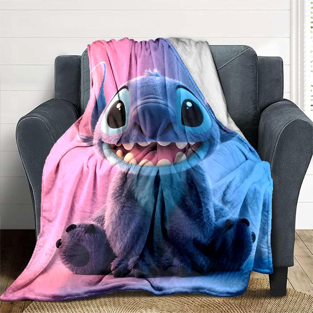 1pc S-Stitch16 Blanket, Gift, for Men and Women, Soft Blanket, Good for Sofa Bed Couch Travel, Lightweight Flannel Blanket
