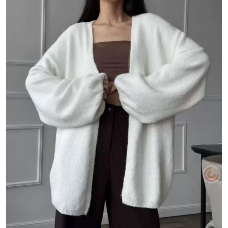 Lazy Wind Knitted Cardigan Women's Clothing Autumn and Winter New Loose Casual Versatile Sweater Jacket Women