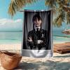 Ultra-Soft Beach Towel with Wednesday Theme,Ideal for Pool - Camping, Diving - Perfect Travel Essential, Vibrant Beach Towel.