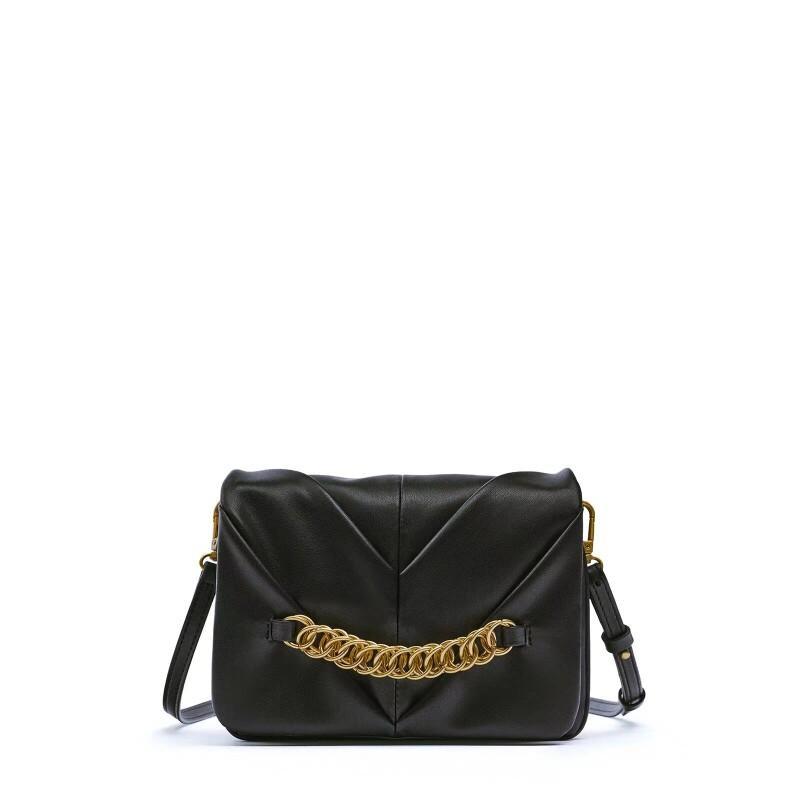 New Fashion Oblique Crossbag Pure Color Soft Leather Wrinkle Chain Chain Underarms Under The Underarms All Match Shoulder Bags