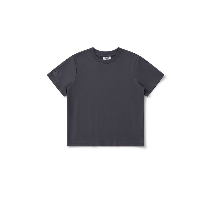 Pink Burnin* Solid Color Basic Short-Sleeve T-Shirt, Loose Short Style Women's Trendy Waist-Cinching Top