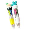 2 Stück Kugelschreiber Tragbar 4 Farben in Einem Stift Glattes Schreiben mit Niedlicher Cartoon-Puppe Oben Mehrfarbiger Stift für Persönlichen Gebrauch