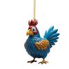 2D Christmas Rooster Ornament Cartoon Car Chicken Pendants Flat Rooster Pendant  Party Supplies