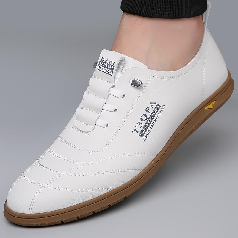 Fashion Spring Soft Sole Comfortable Casual Leather Shoes Fashionable White High-quality Sports Shoes Versatile Flat Bottomed Loafers