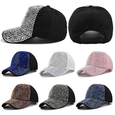 Fashion Vintage Luxury Sunscreen Hats Rhinestones Baseball Caps Baseball Hats Shiny Sequins Cap