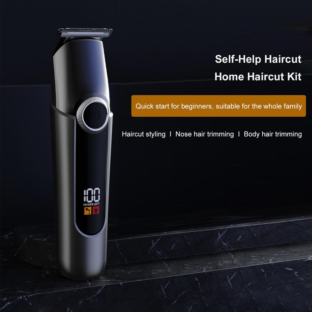 Cordless Hair Clippers for Men Multifunctional 5In1 Beard Nose Shaver with LED Digital Display