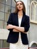 2025 European Slim Fit Women's Solid Color Long Sleeve Single Button Casual Blazer