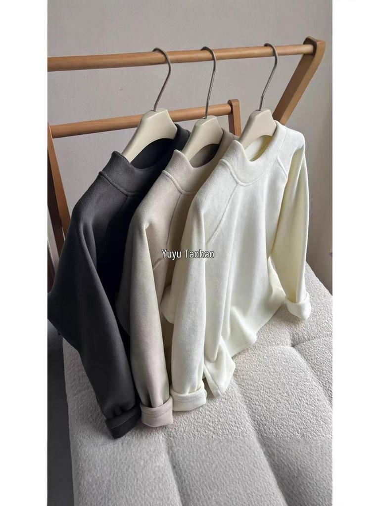 Women's Slim Fit Long Sleeve Soft Half-High Neck Base Layer Top - Versatile New Autumn Winter Style.