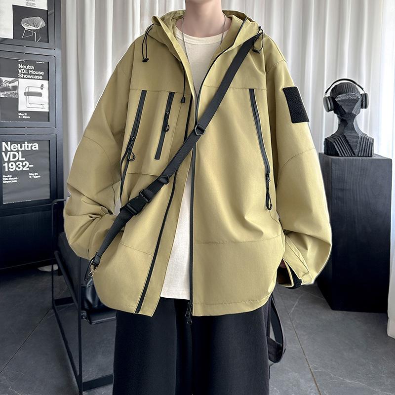 Functional Jacket Men's Spring and Autumn High-end Ruffian Handsome Top Hong Kong Style Large Size American Tooling Jacket