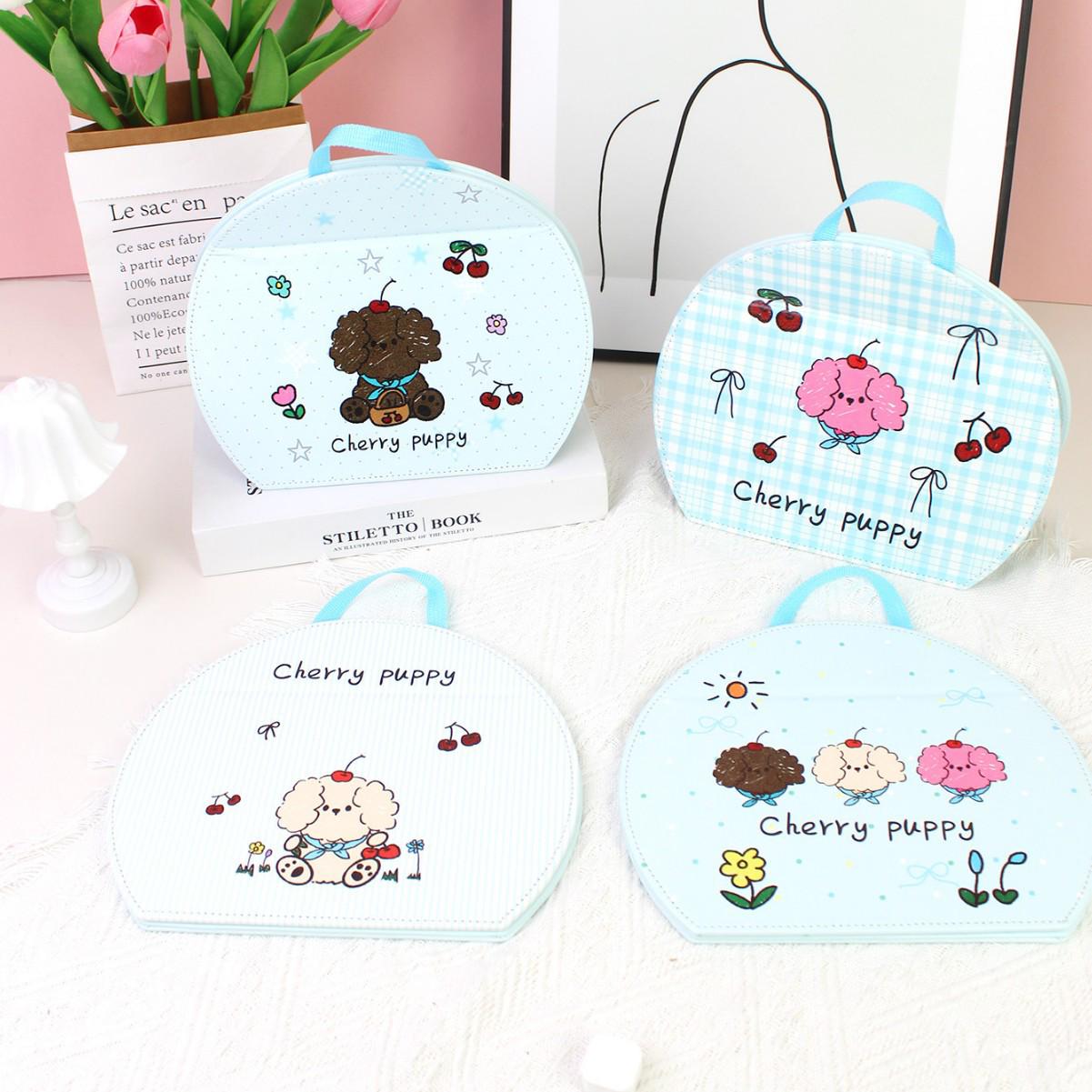 Cherry Dog Round Folding Wall-Mounted Makeup Mirror for Bathroom & Bedroom.
