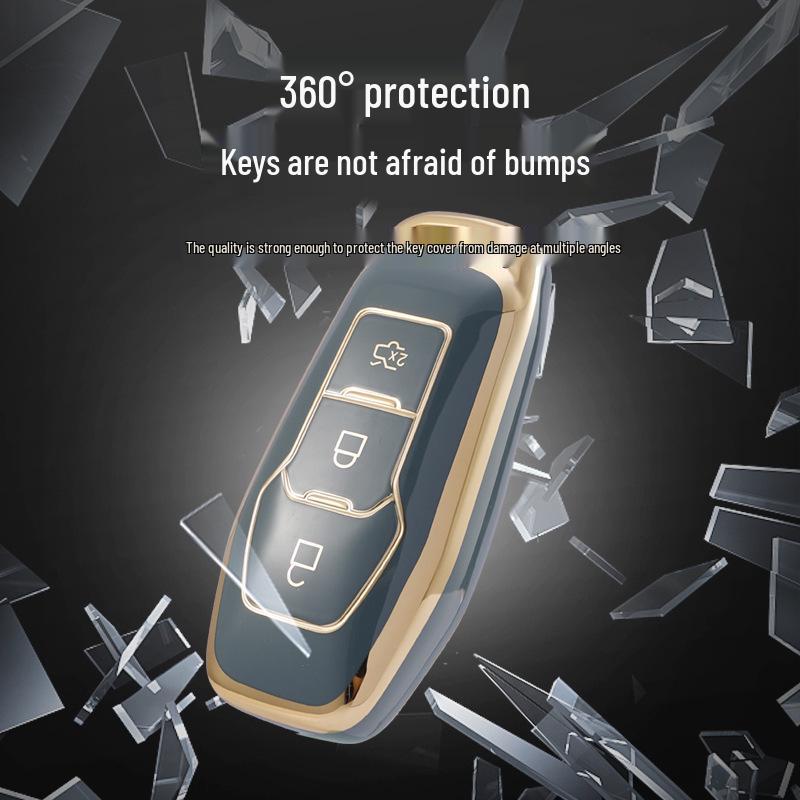 Gold Edge Car Key Case for Ford Edge, Mondeo, Taurus, Explorer, Mustang