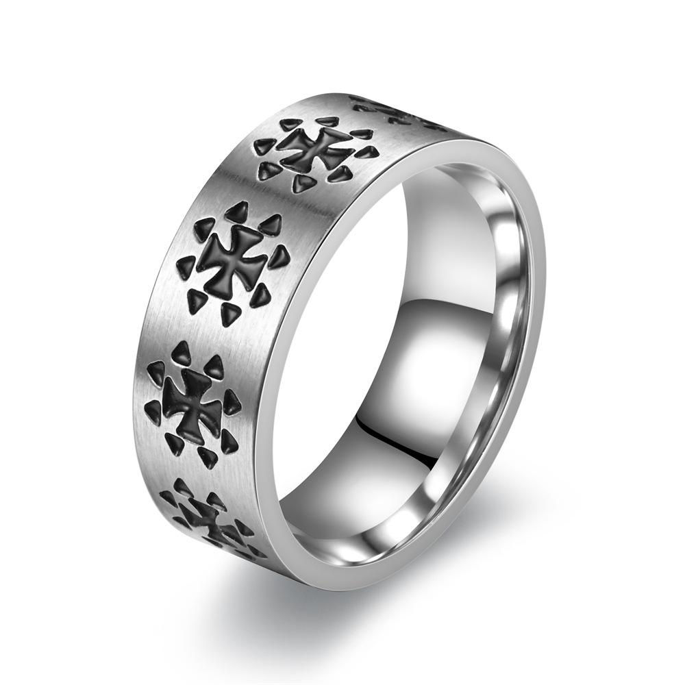 Men's Rotating Cross Titanium Steel Ring - European & American Style Stainless Steel Jewelry